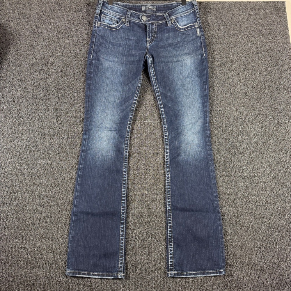 Silver Jeans Co Tuesday Low Rise Bootcut Jeans Womens 30x35 Dark Wash Y2K Style